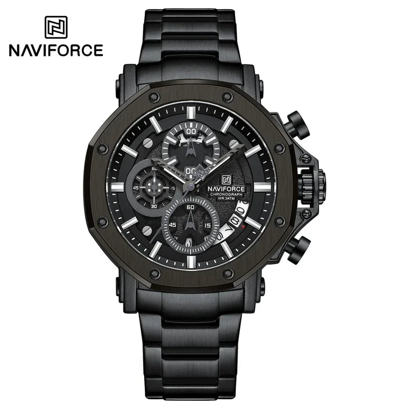 NAVIFORCE 8065 – Relógio de aço para homens que não gostam de perder tempo