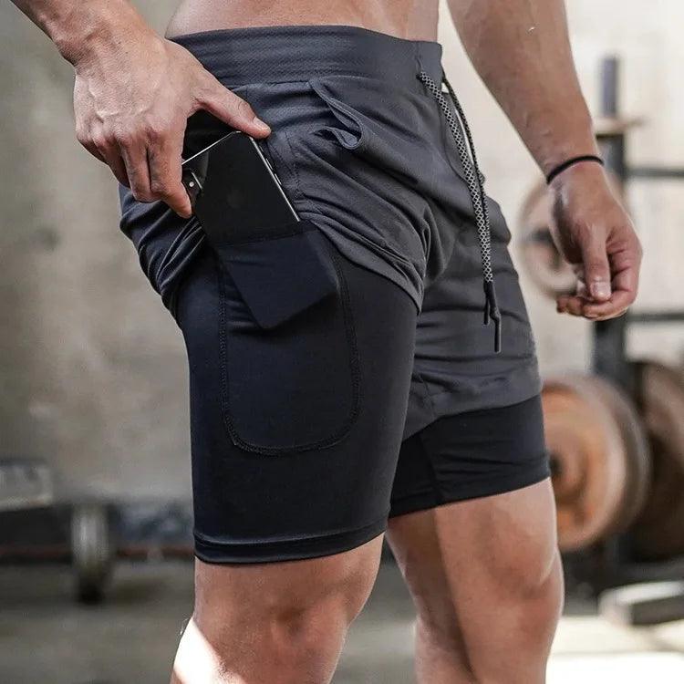 Shorts Masculino 2 em 1 para Corrida e Academia