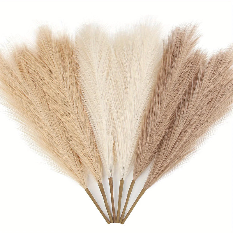 Conjunto de 6 Ramos de Pampas Artificial – Elegância Natural para sua Decoração