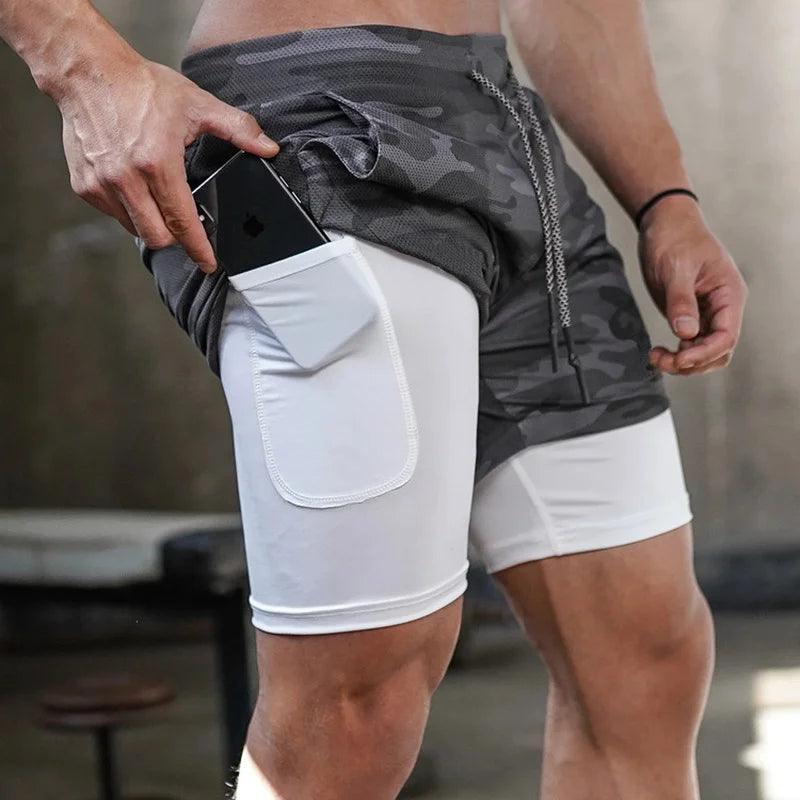 Shorts Masculino 2 em 1 para Corrida e Academia