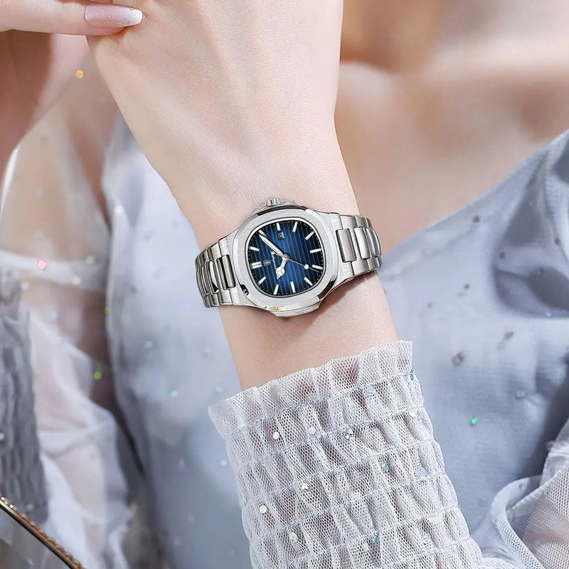 Relógio POEDAGAR Feminino com Design Elegante em Aço Inoxidável – Estilo e Funcionalidade em Harmonia
