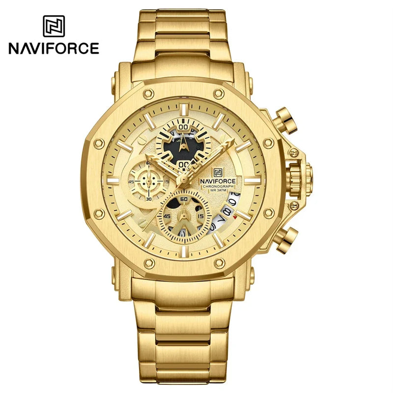 NAVIFORCE 8065 – Relógio de aço para homens que não gostam de perder tempo